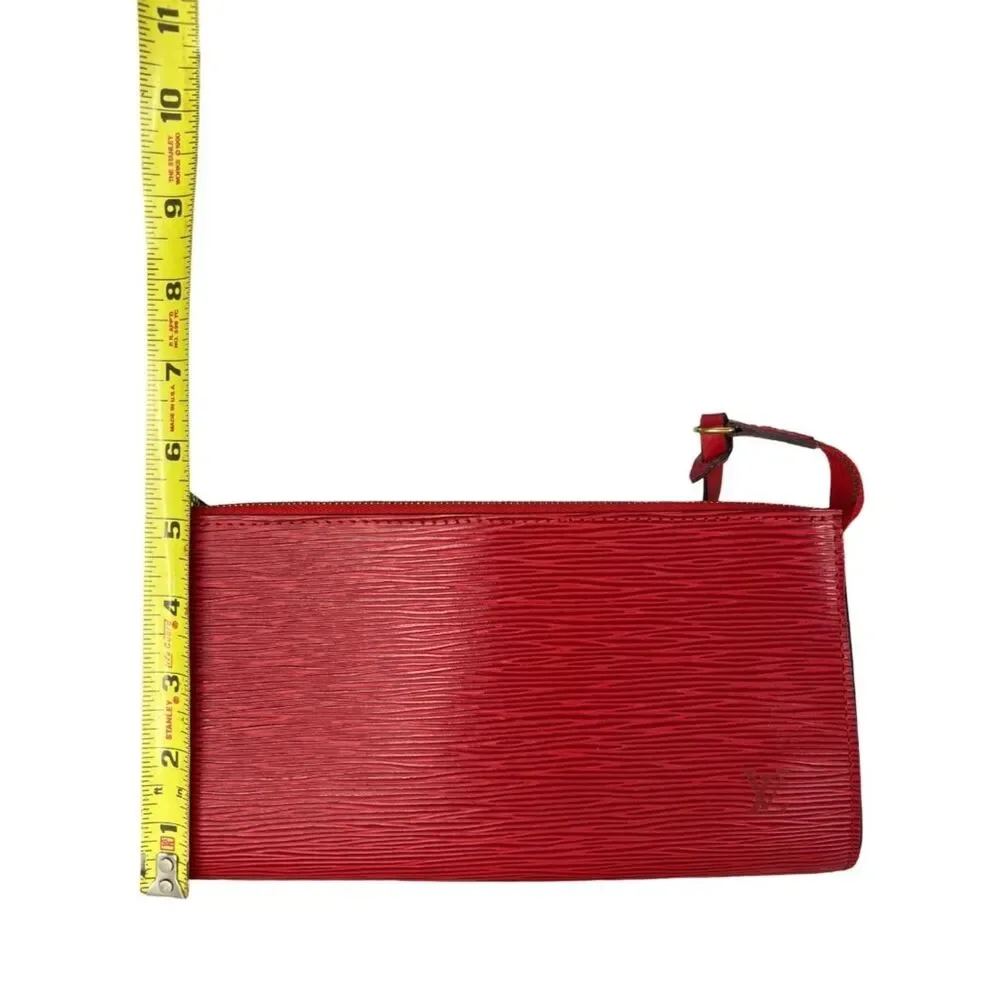 Louis Vuitton Pochette Accessoires Red Epi Leather Shoulder Bag 1998